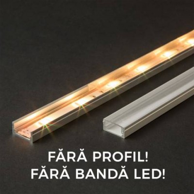 Ecran transparent pentru profil aluminiu LED 2000mm 41010T2 Phenom