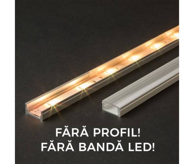 Ecran transparent pentru profil aluminiu LED 2000mm 41010T2 Phenom