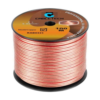 Cablu difuzor 6mm x2 cupru transparent Cabletech KAB0331