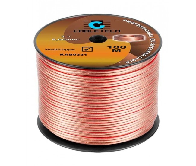 Cablu difuzor 6mm x2 cupru transparent Cabletech KAB0331