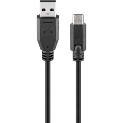 Cablu USB 2.0 tata la USB Type C tata 0.5m negru Goobay