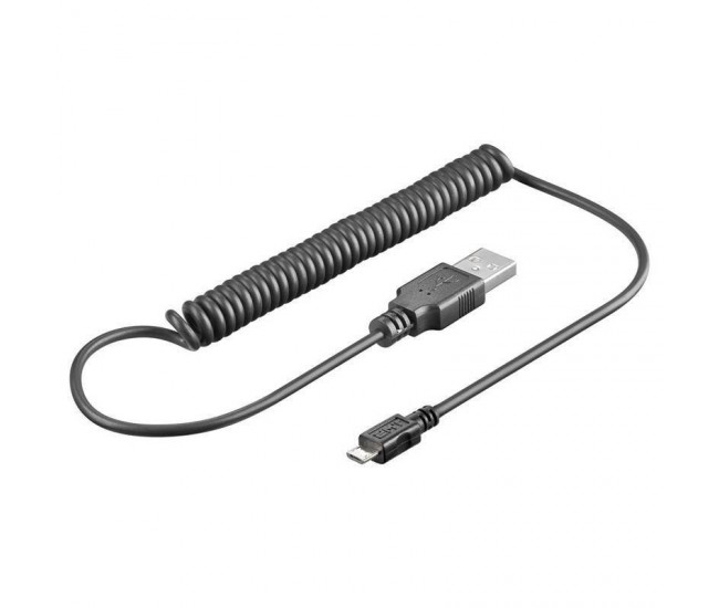 Cablu spiralat USB la micro USB 1m Goobay