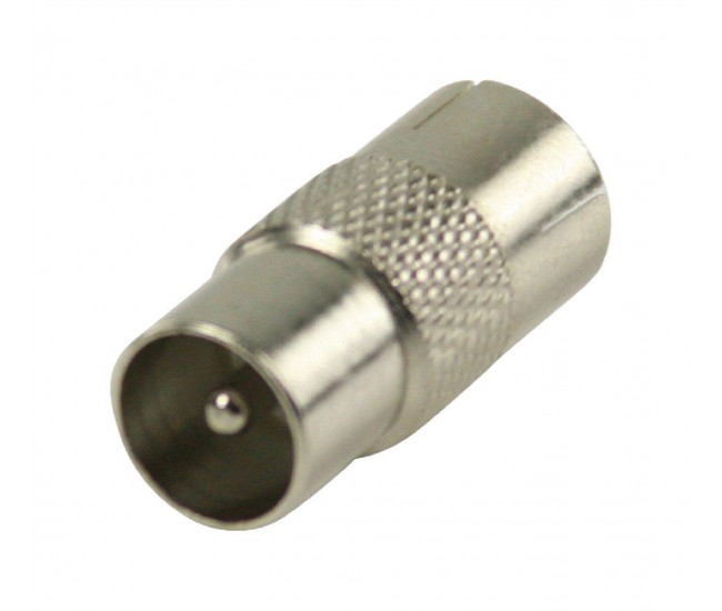 Adaptor prelungire Coaxial tata - Coaxial mama conector metalic Valueline