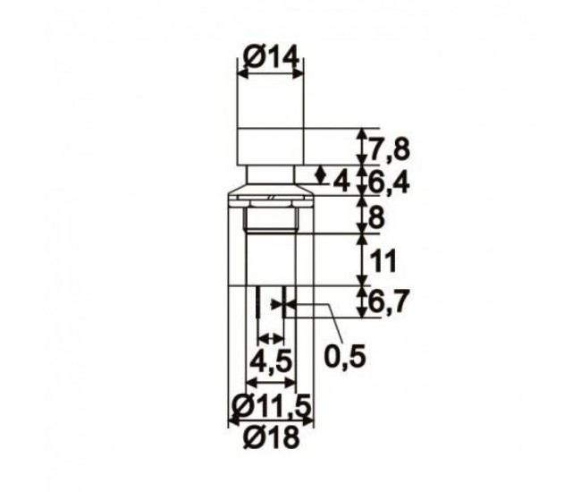 Buton 1 circuit 1A 250V ON-OFF negru