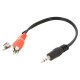 Cablu Jack 3.5 mm Stereo tata - 2x RCA tata 0.2m negru PVC GEMBIRD CCA-458/0.2