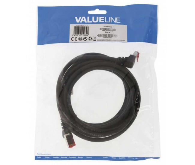 Cablu CAT6 SFTP Network Cable RJ45 8P8C tata - RJ45 8P8C tata 3m cupru negru VALUELINE