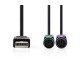 Cablu USB-A tata - 2x PS/2 mama tastatura/mouse Nedis 0.3m negru CCGB60830BK03