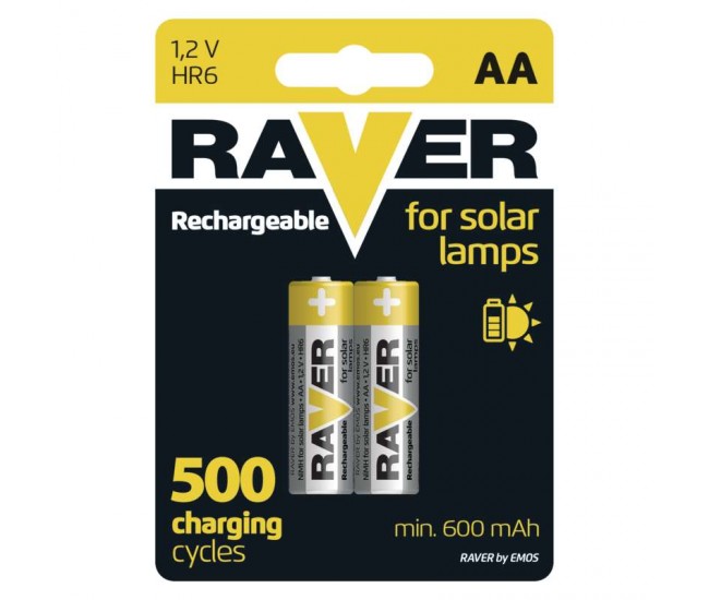 Set acumulatori Ni-MH Mignon AA R6 1.2V 600mAh pentru lampi solare Raver Emos