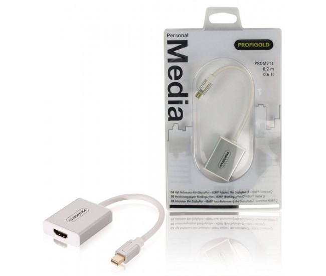 Adaptor Profesional mini DisplayPort - HDMI v1.1 0.2m alb Profigold