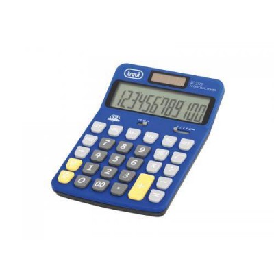 Calculator de birou EC 3775 12 digit baterie +solar albastru Trevi