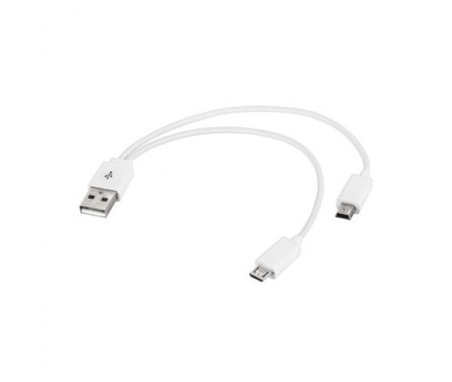 Cablu adaptor USB la mini USB si micro USB