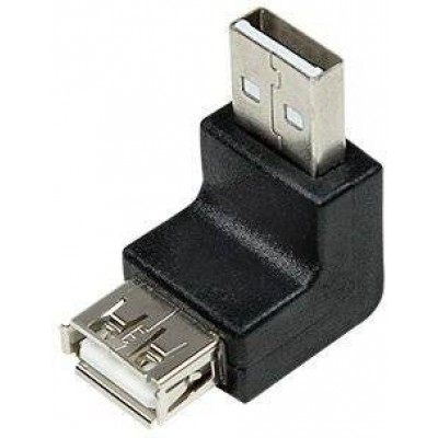 Adaptor USB 2.0 A soclu mama - USB A mufa tata in unghi LOGILINK