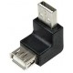 Adaptor USB 2.0 A soclu mama - USB A mufa tata in unghi LOGILINK