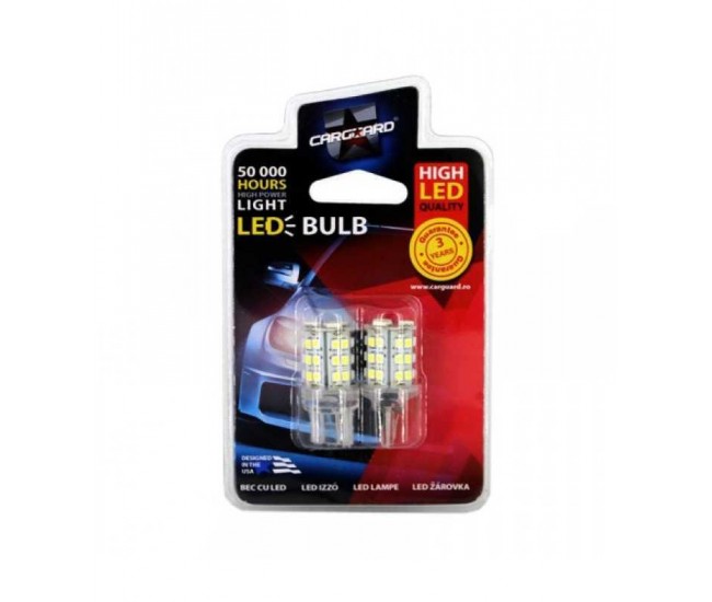 Set 2 becuri LED auto 12V 4W 255lm T20 pentru lumina de zi CLD021