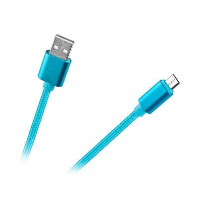 Cablu USB - micro USB 1m NYLON M-LIFE albastru