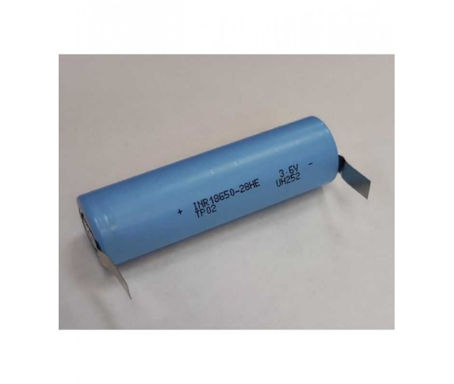 Acumulator Tenpower 18650 3.6V 2800mAh 10A cu lamele terminale in U INR18650-28HE+U