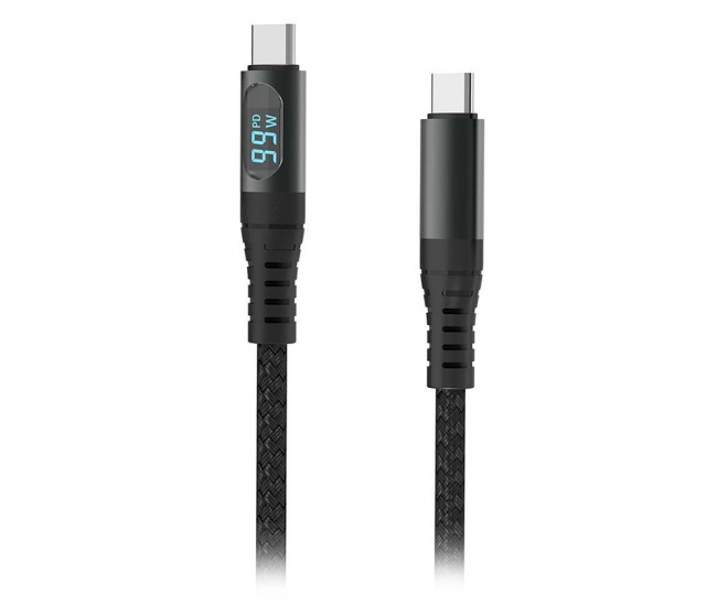 Cablu USB Type C - USB Type C 1m cu afisaj 5A V-Tac SKU-7746