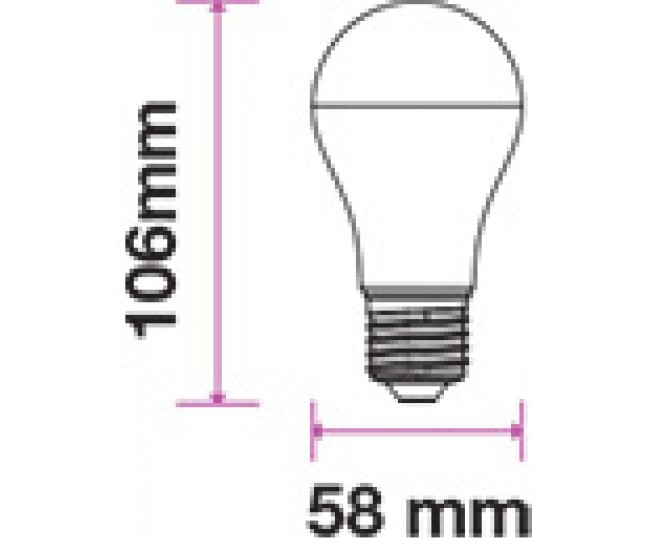 Bec LED A60 E27 9W 806lm 3000K alb cald cip SAMSUNG V-TAC