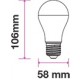 Bec LED A60 E27 9W 806lm 3000K alb cald cip SAMSUNG V-TAC