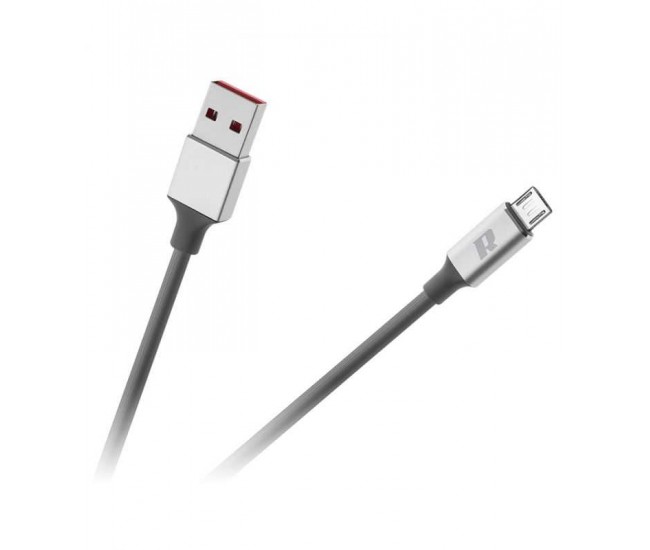 Cablu USB 3.0 - Micro USB 2m flexibil gri Rebel RB-6010-200-B