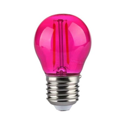 Bec LED G45 E27 2W cu filament lumina roz V-tac SKU-217410