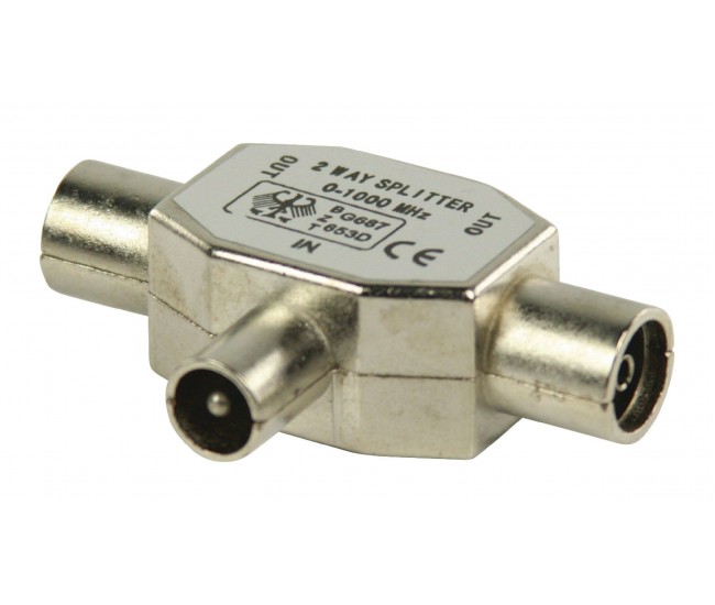 Splitter T Coaxial tata - 2x Coaxial mama Valueline