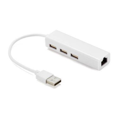 Cablu adaptor USB 2.0 la RJ45 retea Ethernet 100Mbps +HUB 3x USB 2.0 Well