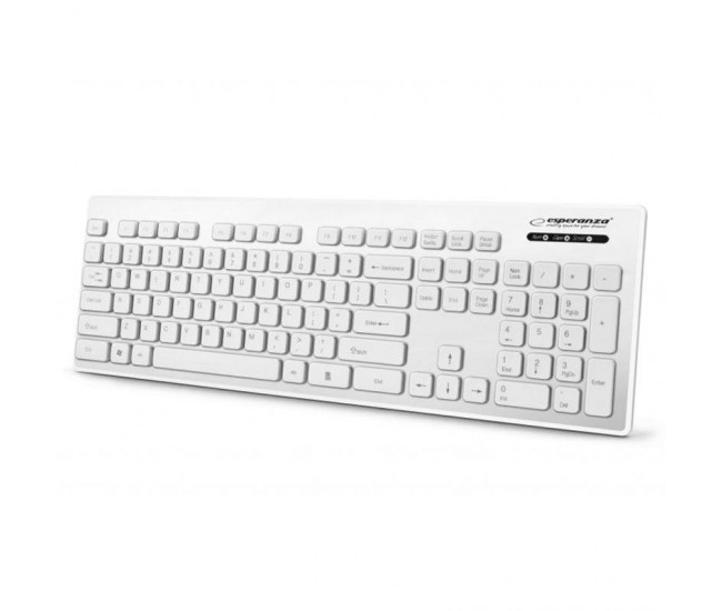 Tastatura USB Waterproof alba SINGAPORE ESPERANZA