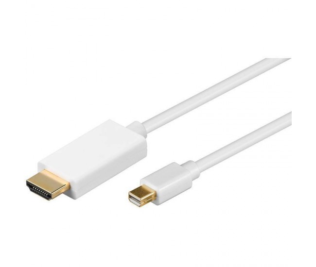 Cablu mini DisplayPort v1.2 la Hdmi 2m 4K Ultra HD alb Goobay