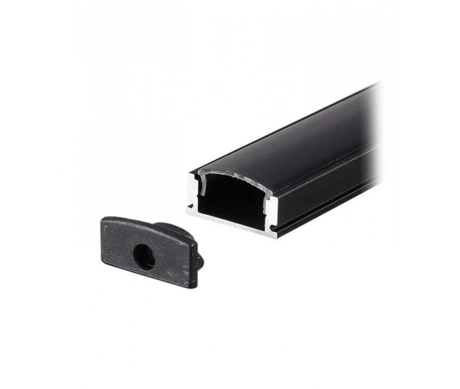 Profil aluminiu pentru banda LED 2m 17.4mm x 7mm negru V-tac SKU-2873