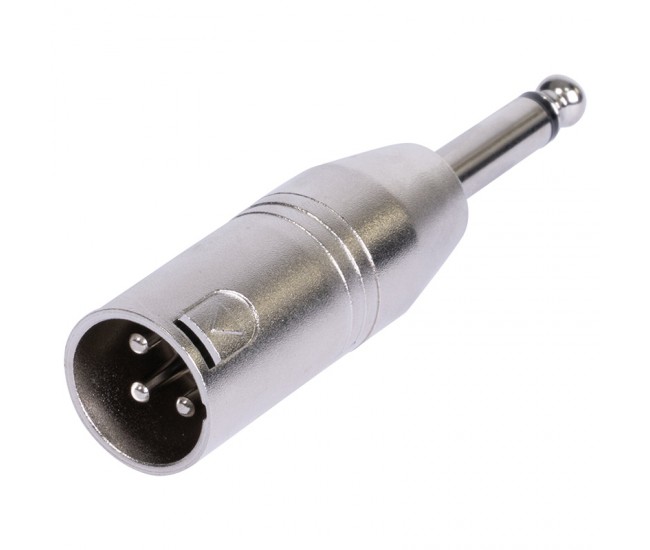 Adaptor 3 pini XLR tata - JACK 6.35 mm tata MONO metal BST 18-5575