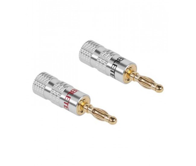 Set 2 mufe Banana din metal 4mm tata HQ Cabletech