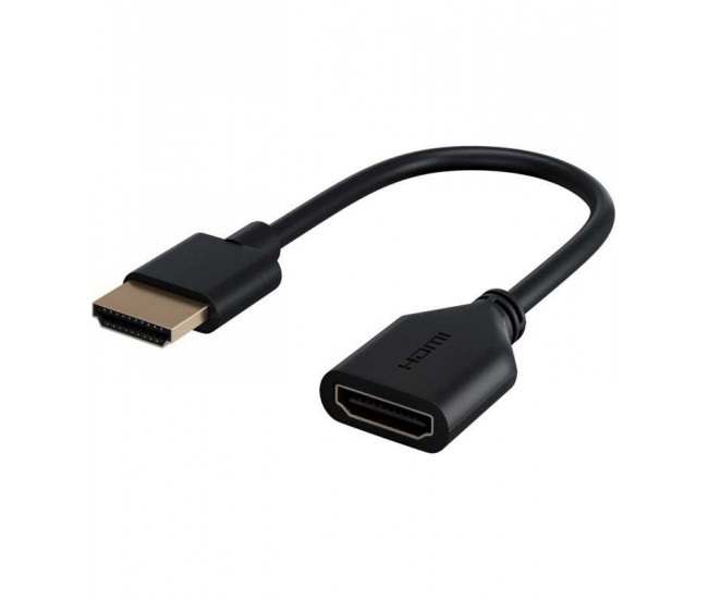 Cablu adaptor flexibil HDMI A tata - HDMI A mama 10cm 4K/60Hz 2160p 18Gbit/s Goobay 64824