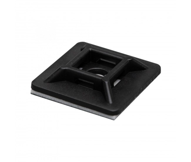 Set suporti coliere cablu 50buc 28x28mm negru utilizare in exterior/interior autoadeziv HOME