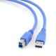 Cablu USB 3.0 USB A mufa tata - USB B mufa tata aurit 0.5m albastru PVC GEMBIRD CCP-USB3-AMBM-0.5M