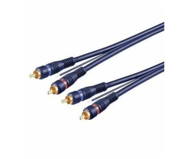 Cablu 2x RCA la 2x RCA cu remote 5m OFC dublu ecranat Goobay