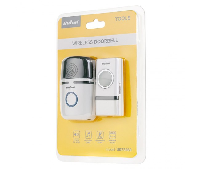 Sonerie wireless 48 melodii 4 nivele volum alarma 110-220VAC REBEL