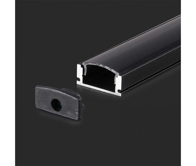 Profil aluminiu pentru banda LED 2m 17.4mm x 7mm negru V-tac SKU-2873