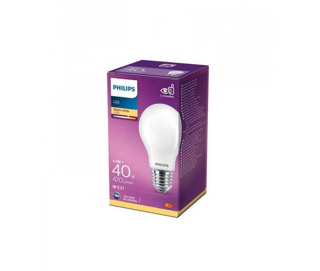 Bec LED filament Philips E27 A60 4.5W (40W) 470lm lumina calda 2700K 929001242982