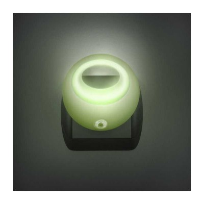 Lampa de veghe cu LED si senzor de lumina verde diametru 8 cm 1 LED 1W PHENOM 20275GR