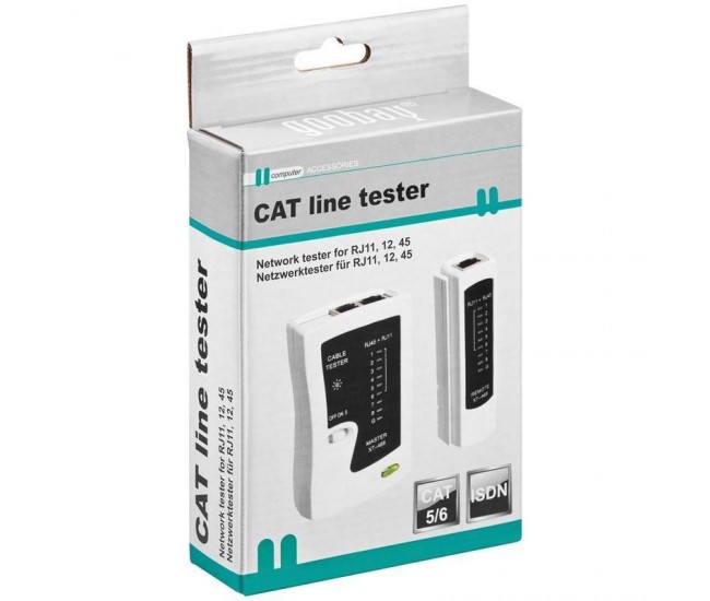 Tester retea RJ11 RJ12 RJ45 ISDN CAT5 CAT6 Goobay