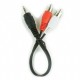 Cablu Jack 3.5 mm Stereo tata - 2x RCA tata 0.2m negru PVC GEMBIRD CCA-458/0.2