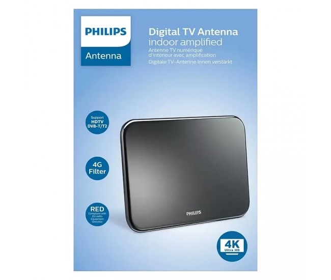 Antena TV DIGITALA 4K amplificare 42dB HDTV /FM PHILIPS SDV6224