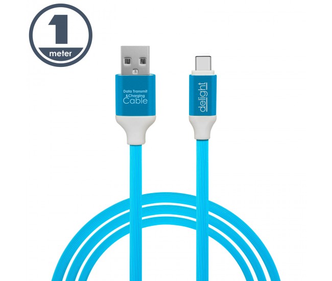 Cablu de date si incarcare USB Type C invelis siliconic 1m 2.1A Delight