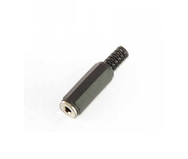 Mufa Jack 3.5 mm mama mono cu manson drept pe cablu JC-121