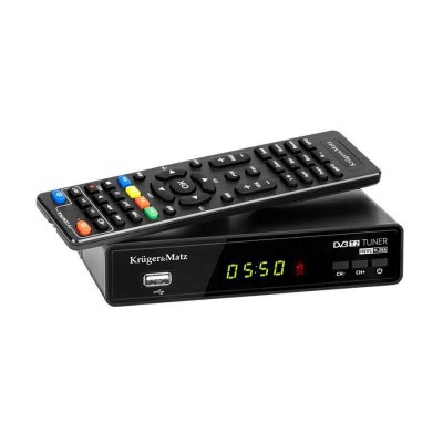 Tuner DVB-T2 DVB-T H.265 HEVC redare media si PVR inregistrare prin port USB 2.0 Kruger&Matz KM0550A