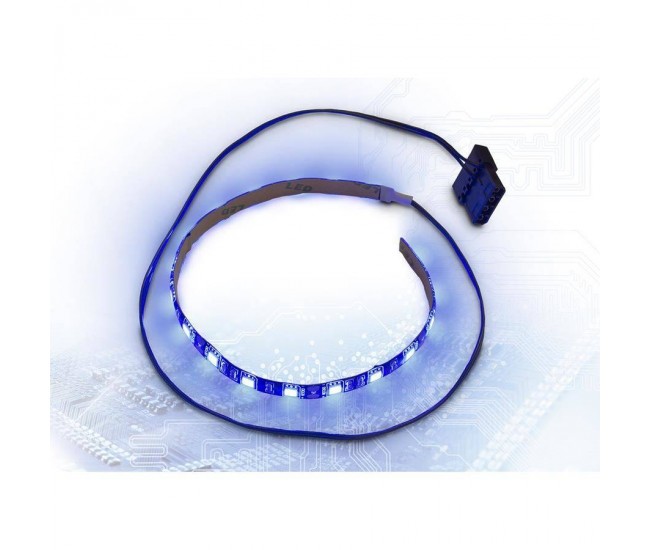 Banda LED Inter-Tech albastra 30cm Molex