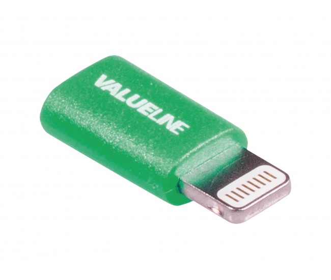 Adaptor USB Lightning tata - micro USB mama verde Valueline