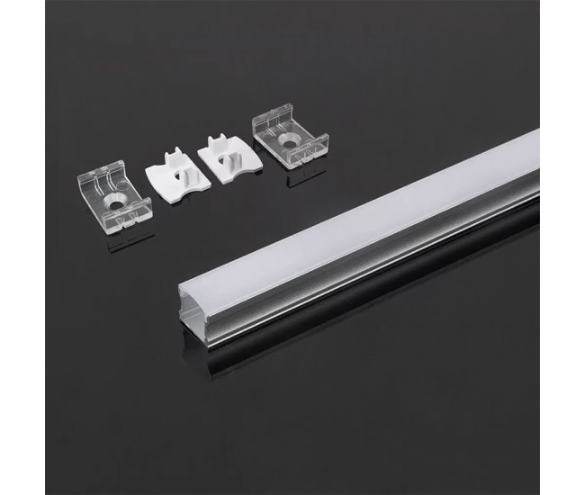 Profil aluminiu banda LED 2m 17.2x15.5 mm argintiu-mat V-TAC SKU-3354