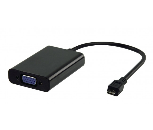 Cablu adaptor MHL micro USB 5 pini - VGA +Jack 3.5 mm 0.2m VALUELINE